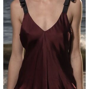 Elegant Black and Burgundy Camisole